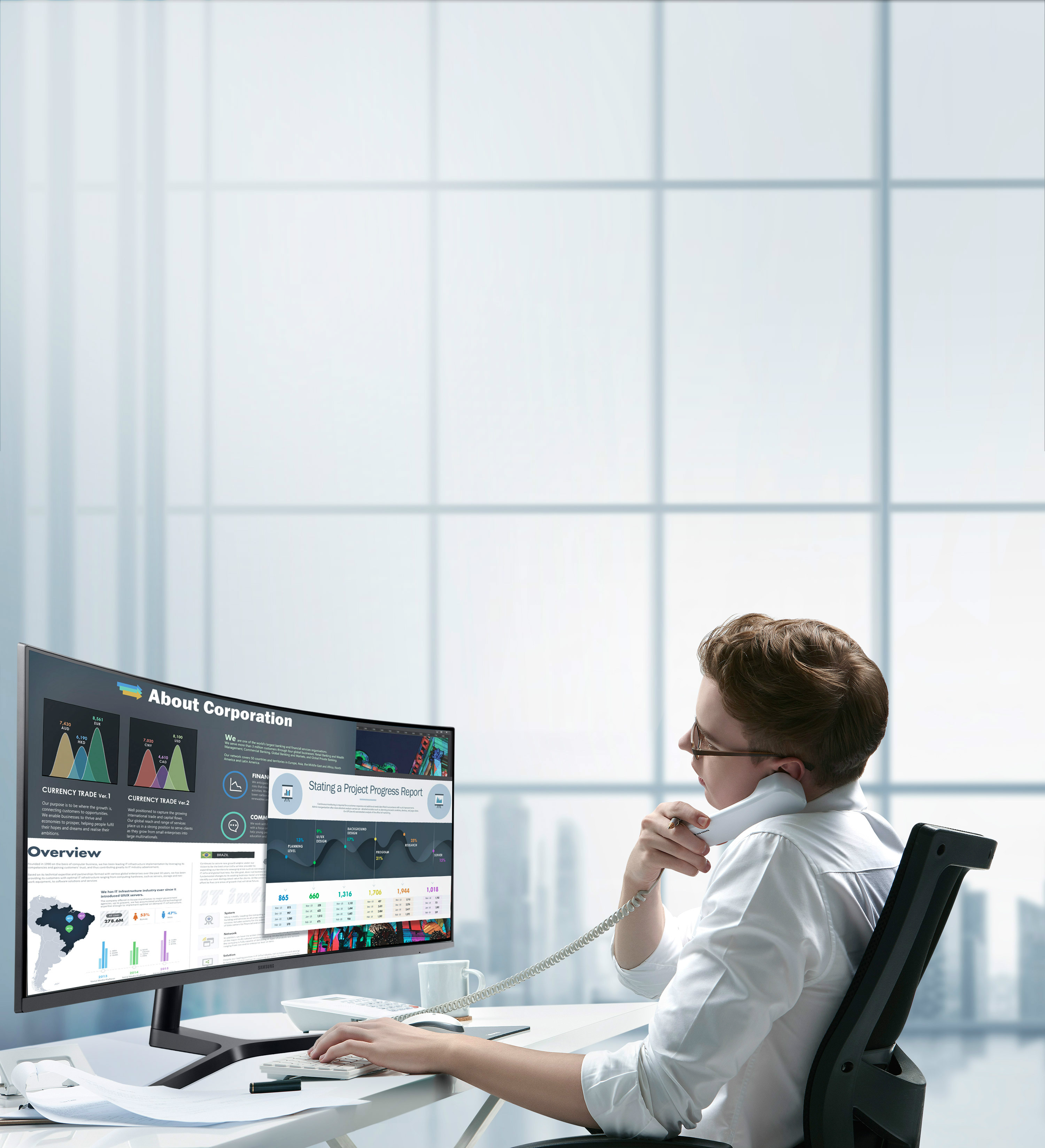 Aumenta la productividad en tu trabajo con un monitor curvo – Samsung  Newsroom Colombia