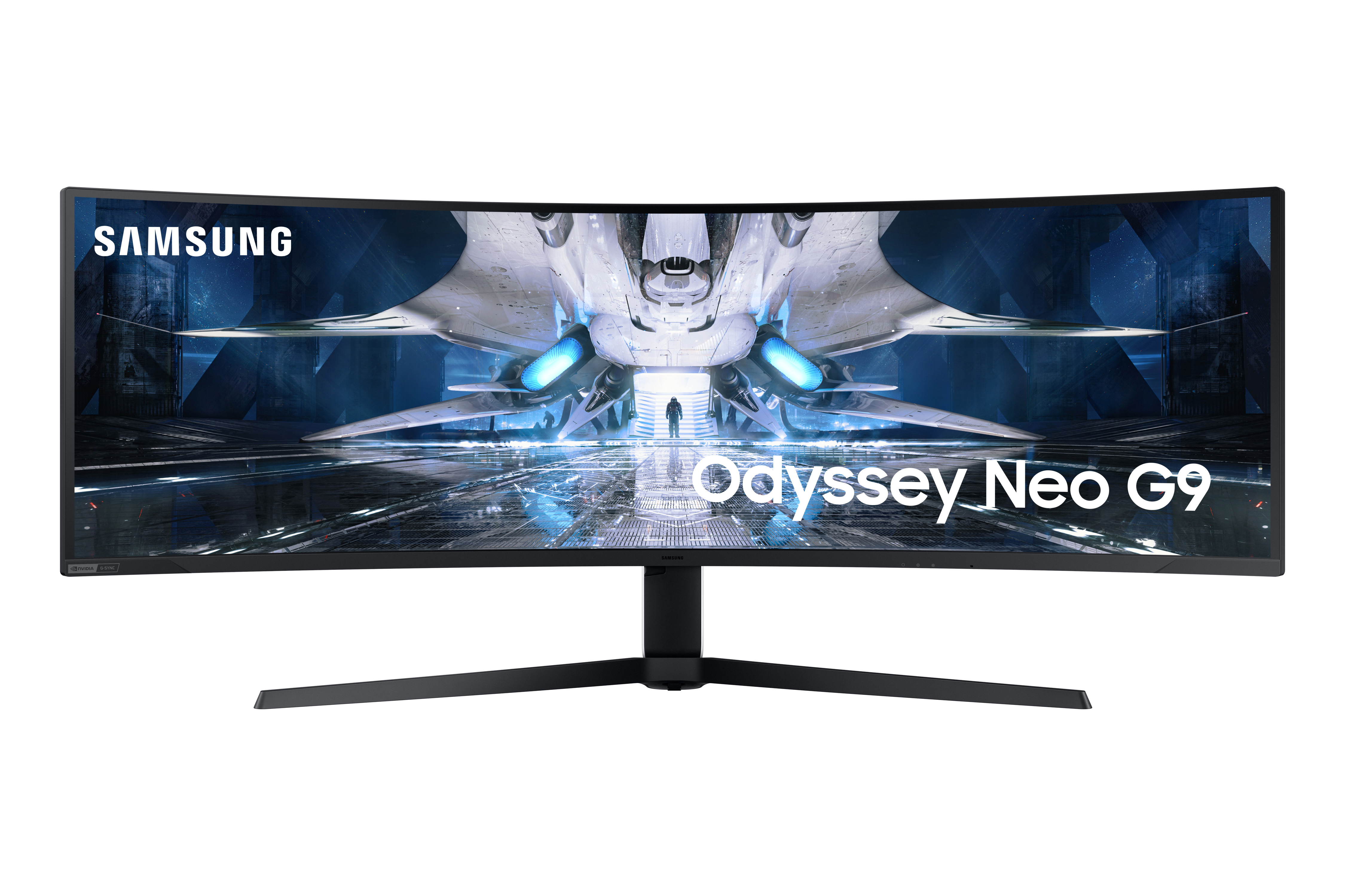 Samsung odyssey neo g9 ls49ag950nuxen 49-palčni dqhd ultraširoki gaming monitor spredaj